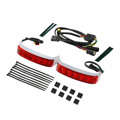 Saddlebag LED Run Brake Turn Light Red Lens for Harley Touring Road Glide (2014–2023)