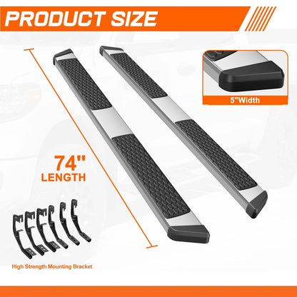 Set of 2 Honeycomb Step Pad Running Boards for Silverado/Sierra (2007–2019)