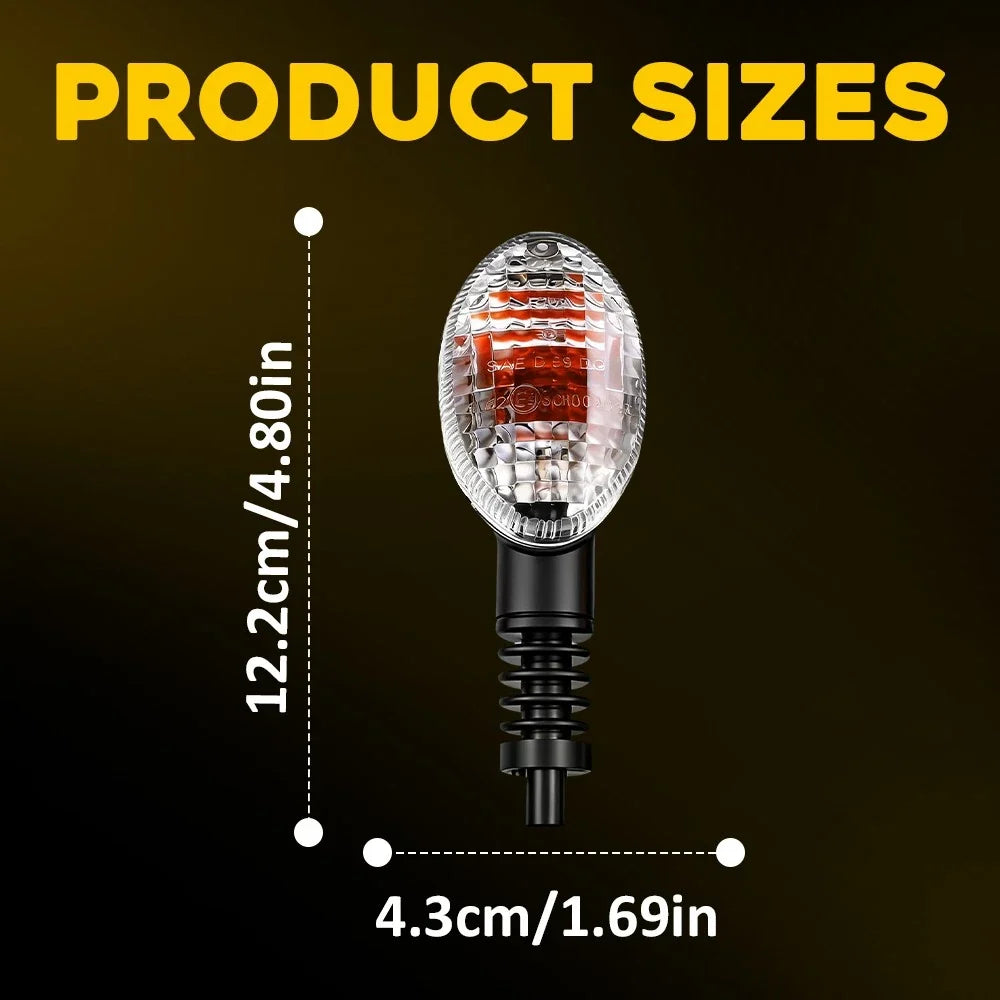 2X Clear Lens Turn Signal Light for Kawasaki KLX250 D-Tracker (2009–2018) Amber