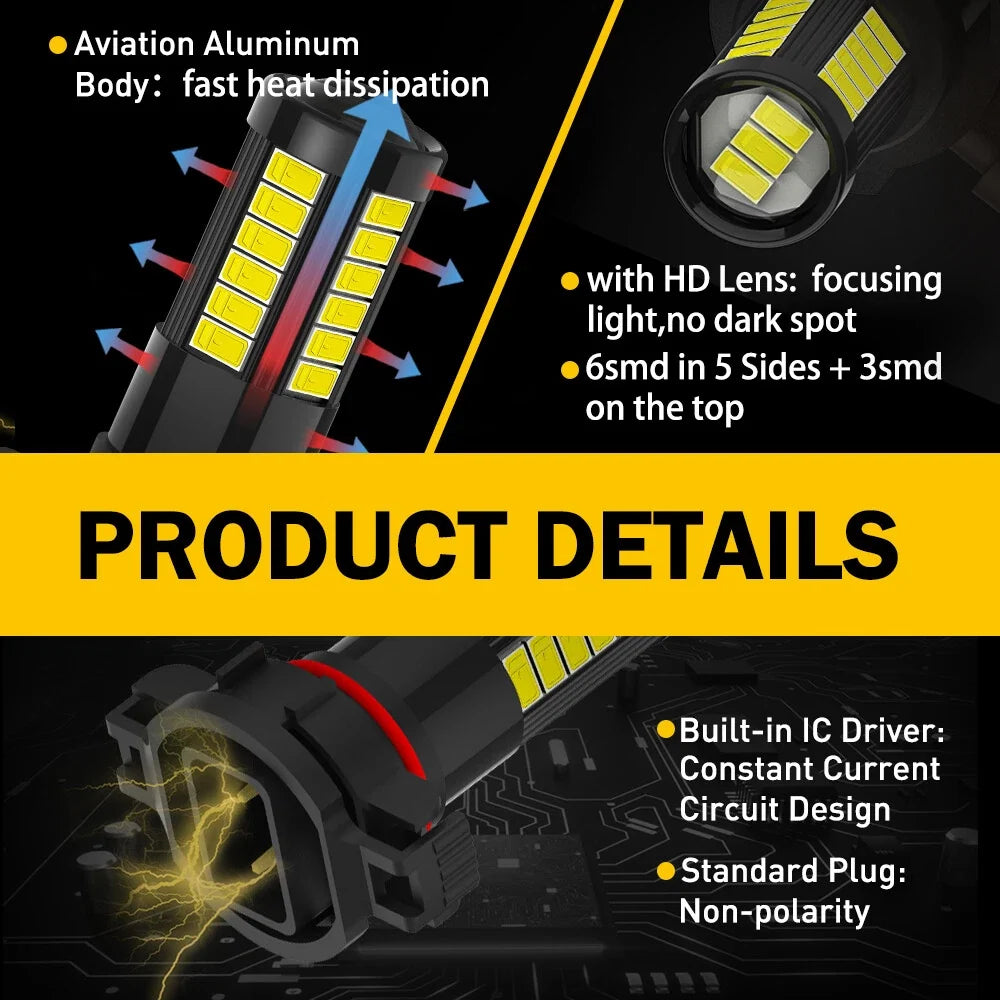 6500K AUXITO H16 LED Fog Light Bulb for Toyota N70 Hilux