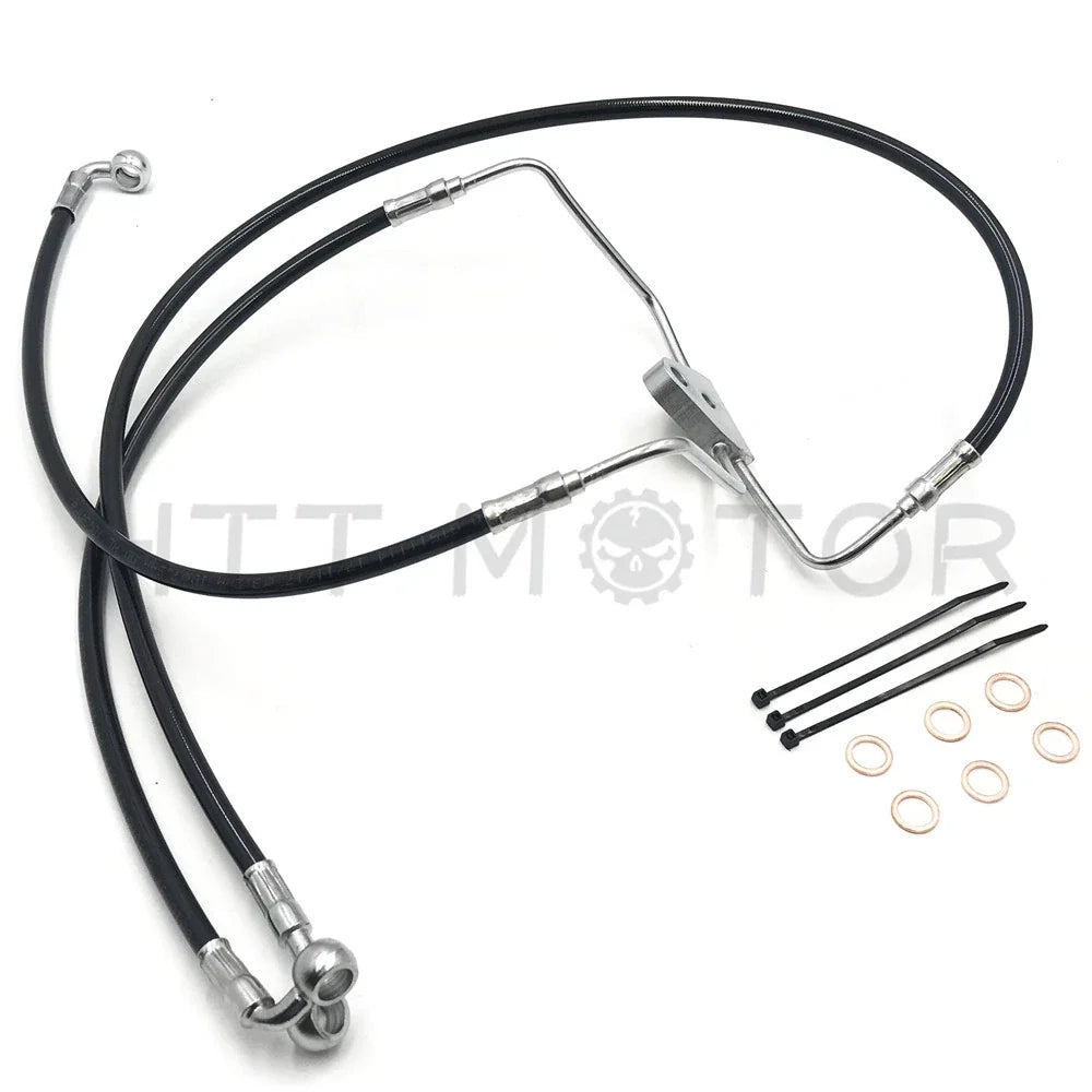 +8" Black Vinyl Front Brake Line Kit for Harley Touring 2008-2013