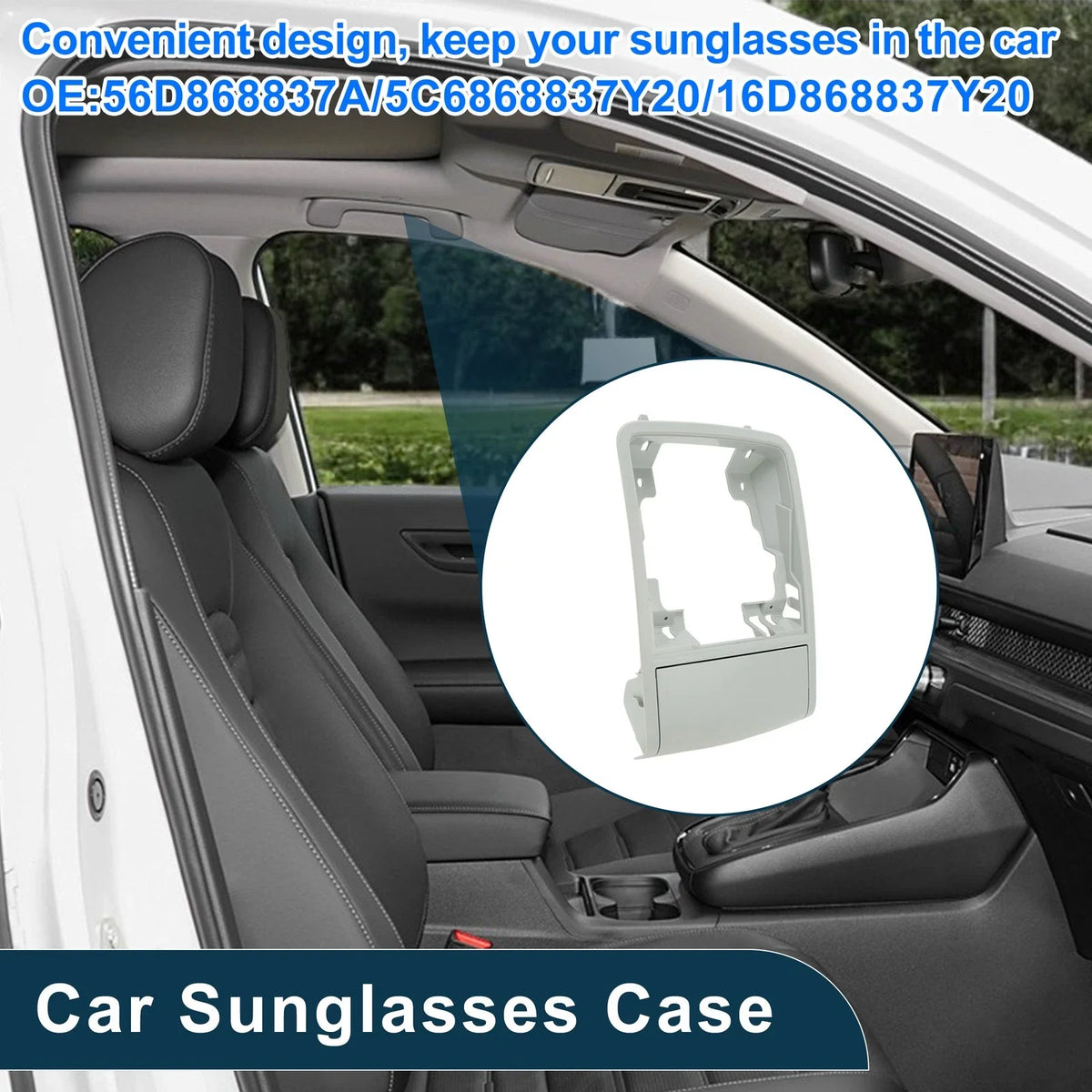 Car Sunglasses Case for Volkswagen Jetta/Vento MK6 (2011–2014) Grey 1 Pc