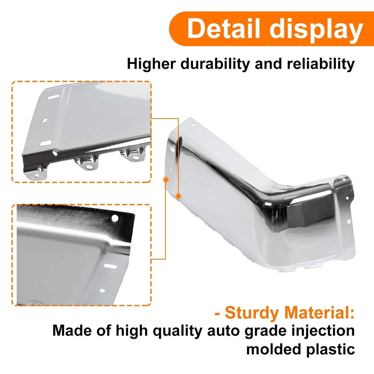 Chrome End Cap for Bumper on GMC Sierra 1500 & Chevy Silverado 2007-2013