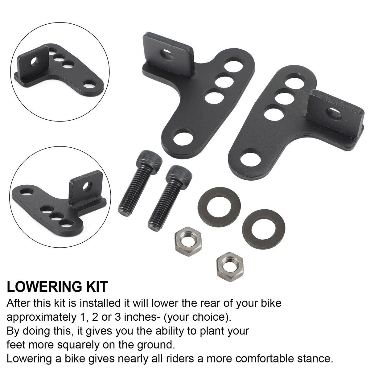 Adjustable Rear Lowering Links Drop Kit for Sportster XL883 1200 (1988–1999)