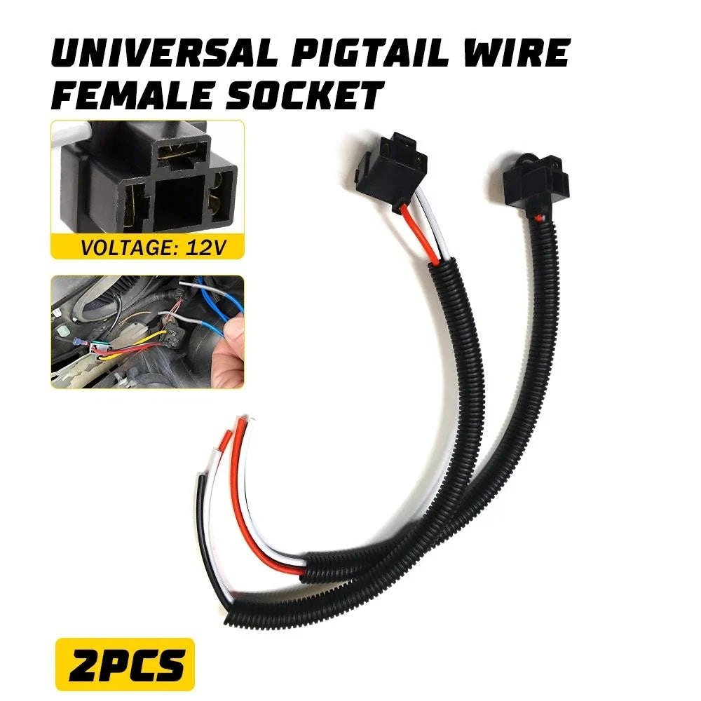 H4 9003 LED Replacement Headlight Connector Wire Harness for