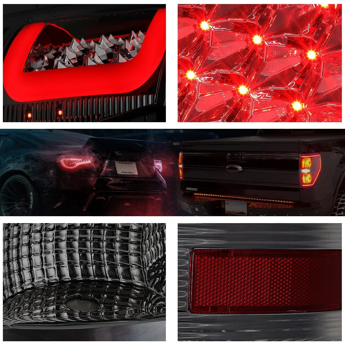 3D LED C-Bar Tail Light - Smoked Red for 2009-2017 Dodge Ram Pickup