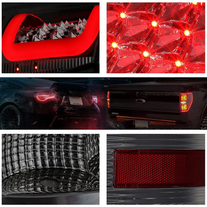 3D LED C-Bar Tail Light - Smoked Red for 2009-2017 Dodge Ram Pickup