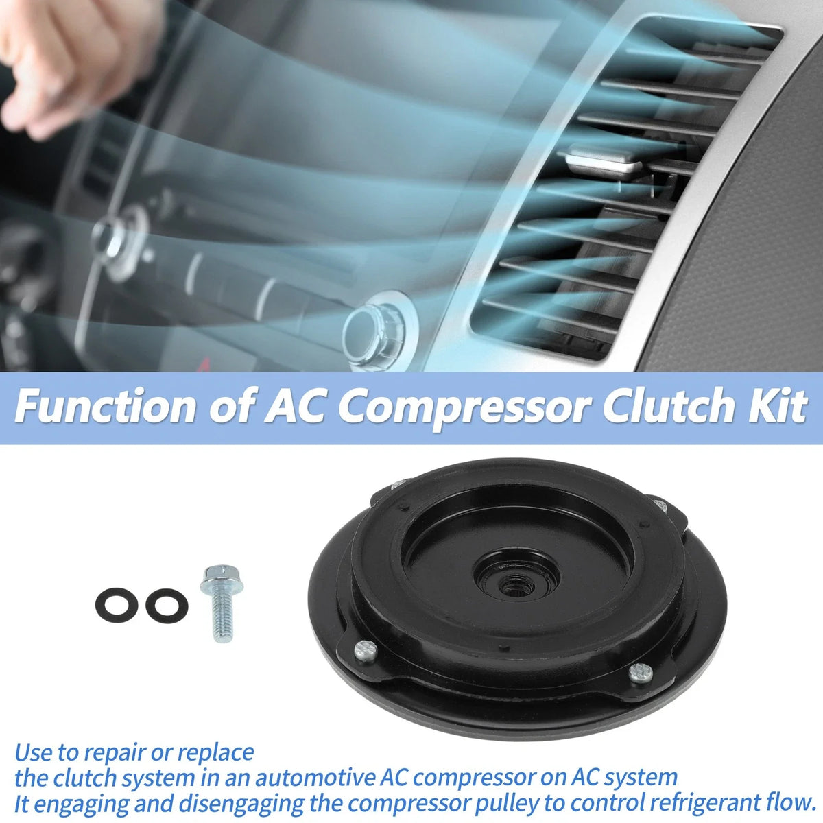 A/C Compressor Clutch Hub Plate for Ford Fusion (2013–2016) 7SBH17C