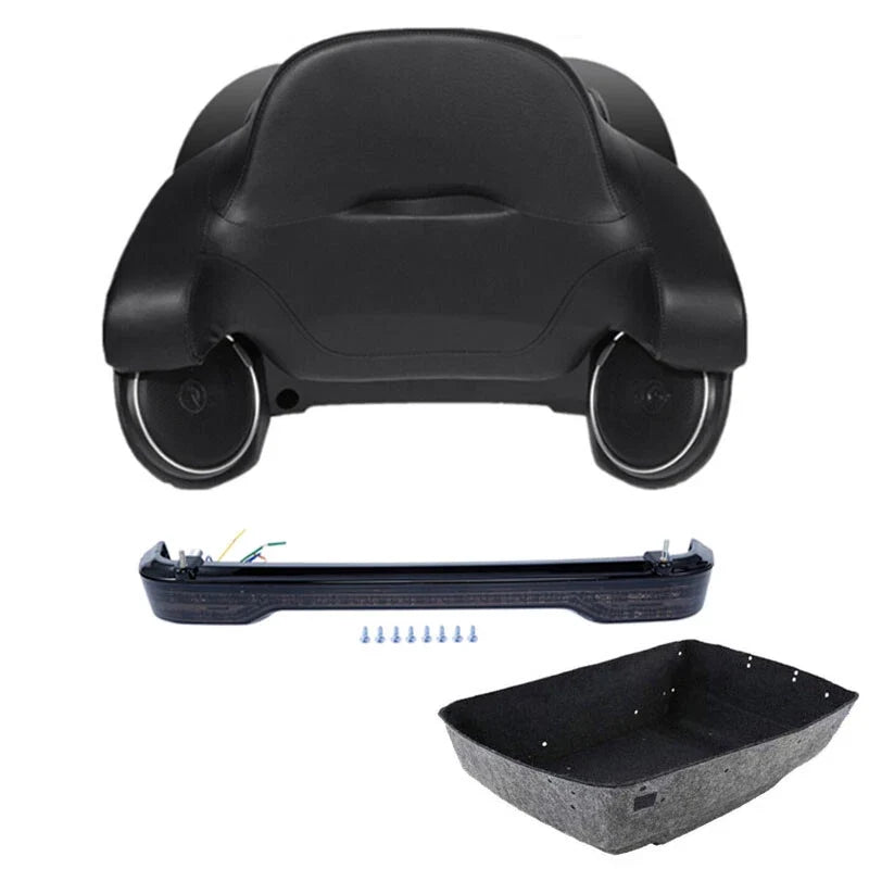 Backrest Pad Speakers with LED Light for Harley Touring Trunk 2014-2026