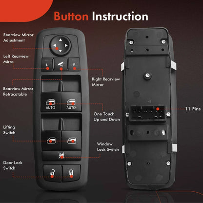 2018–2020 Jeep Cherokee Front Left Power Window Switch
