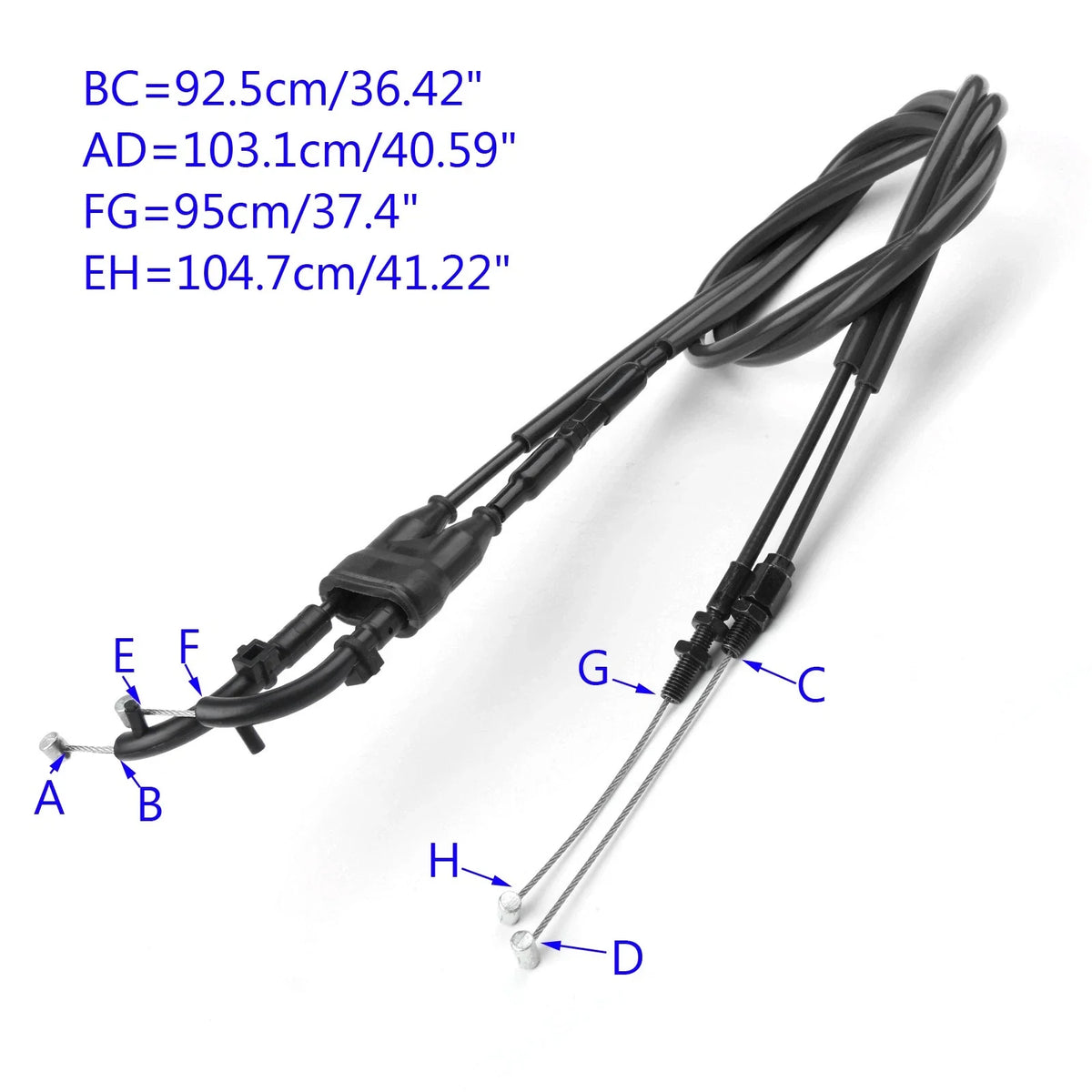 Throttle Cable for Yamaha MT-07 MT07 (2014–2021) - Push/Pull Wire Line, Black