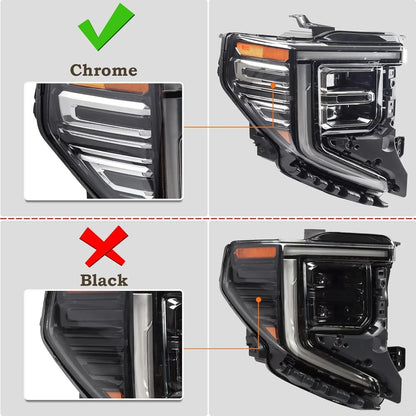 Pair of Full LED Headlights for GMC Sierra 1500 (2022-2025)