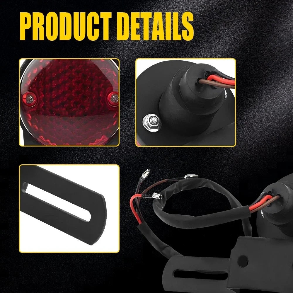 Rear Tail Light with Red LED for Universal Motorcycle Brake Stop