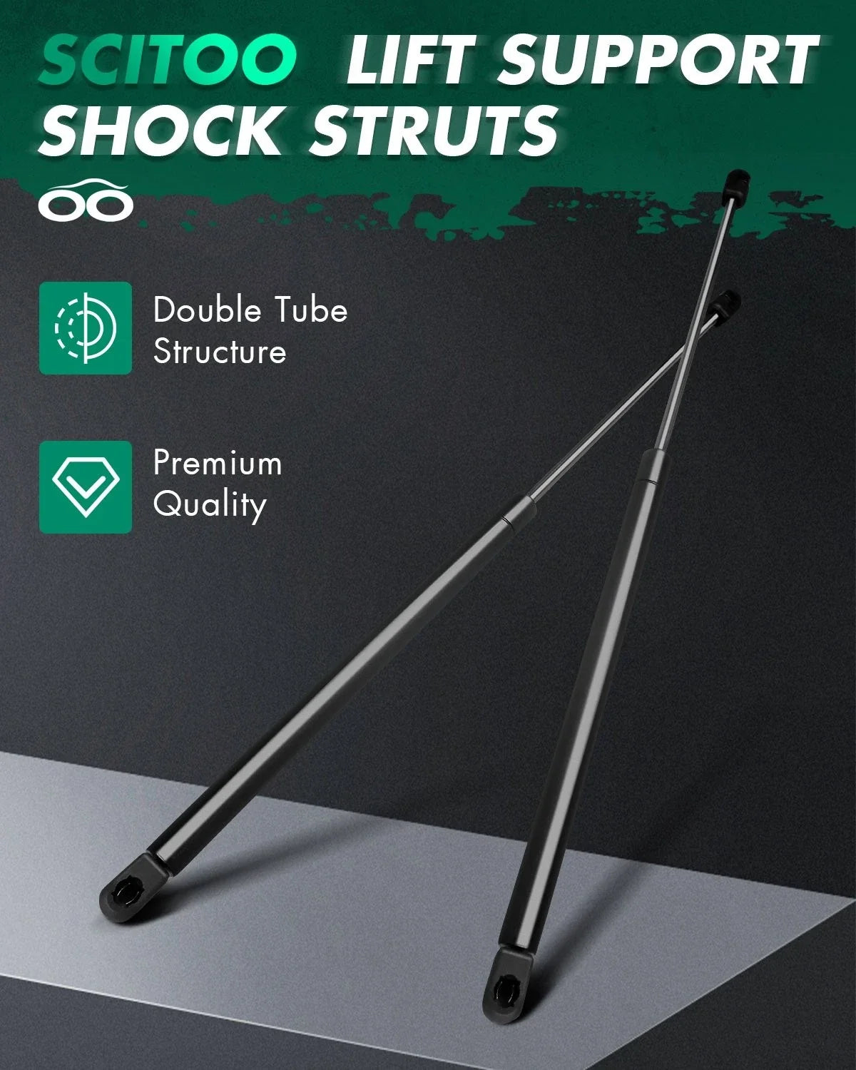 Set of 2 Lift Supports for KIA Sorento (2003–2009)