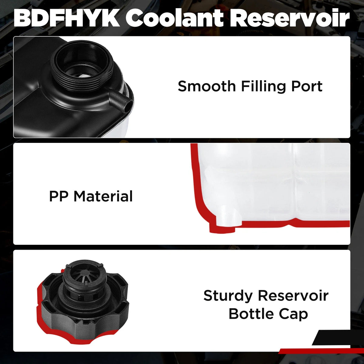 Overflow Coolant Tank with Cap for Chevy Trax, Buick Encore 2013-2021