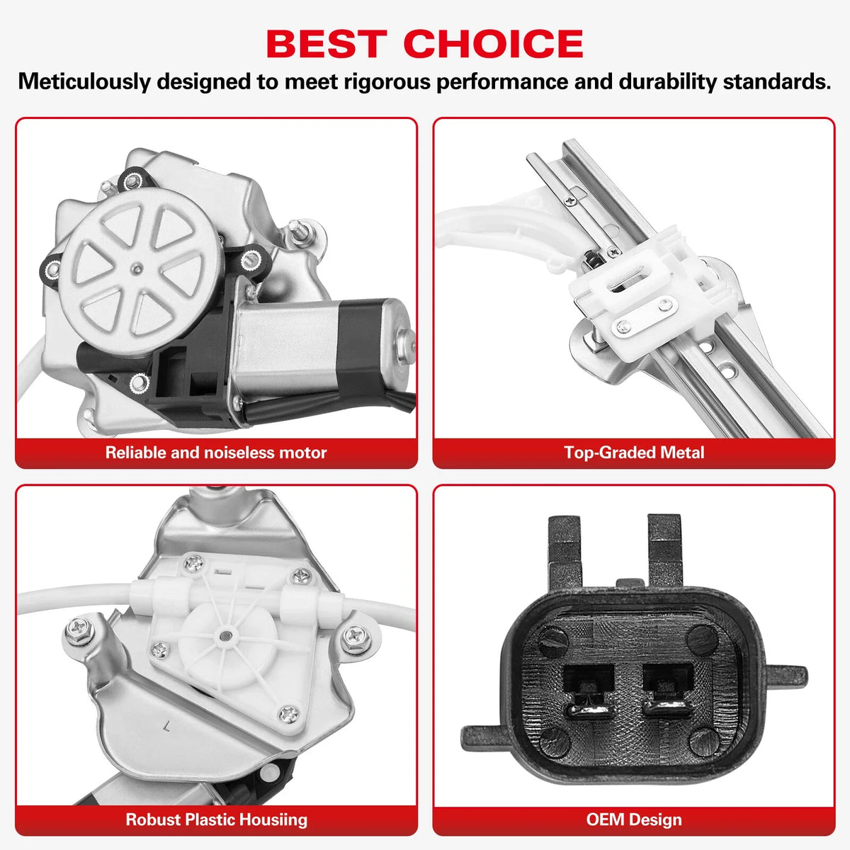 Power Window Regulator with Motor for Jeep Liberty (2002–2007) Rear Driver Side