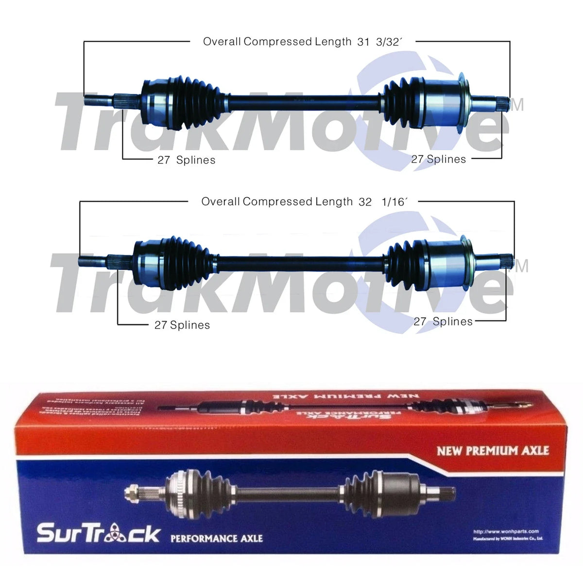 Set of 2 Rear CV Axle Shafts for Dodge Charger Chrysler 300 (2006–2010)