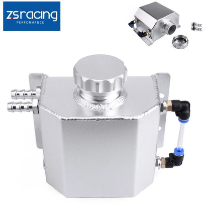 Aluminum Oil Catch Can Reservoir Tank 1L with Drain Plug - Universal Fit