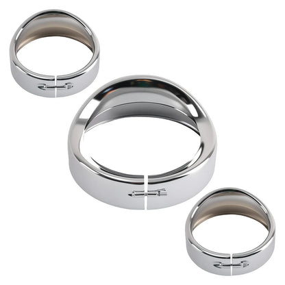 7" & 4.5" Trim Ring Set for Harley FLD Switchback (2012–2016) Chrome Aluminum