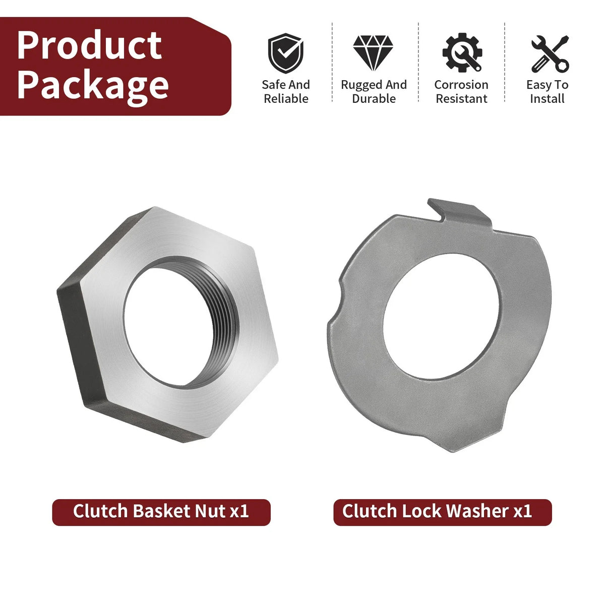 Clutch Lock Washer & Basket Nut for Yamaha Banshee 350 (1987–2006)