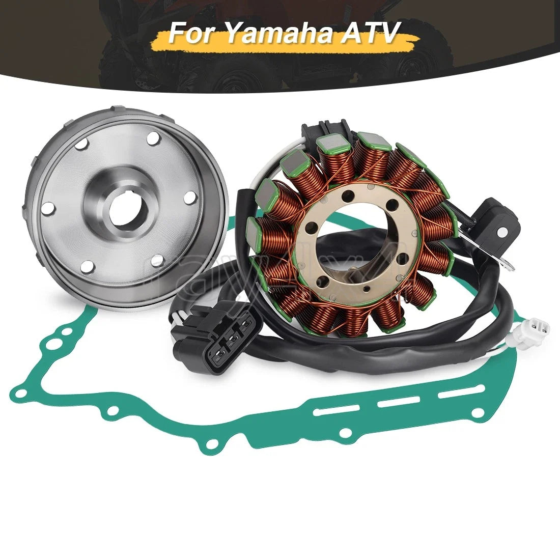 Flywheel Rotor and Magneto Stator Set for 2007-2008 Yamaha Grizzly 700