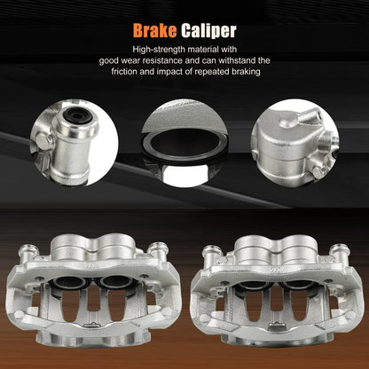 Front Pair of Brake Calipers w/ Bracket for Mercedes-Benz Sprinter 2007-2008