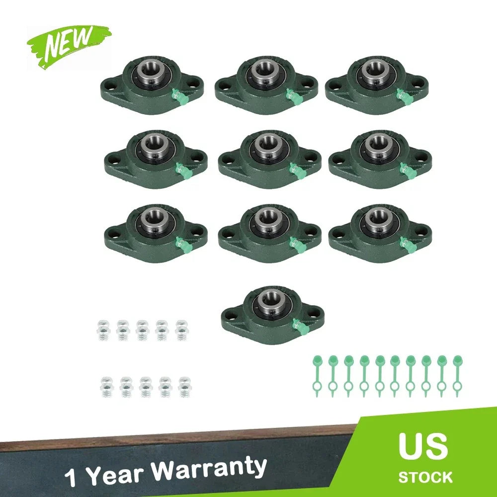 Set of 10 Pillow Block Flange Bearings for Various Models (5/8" Bore)