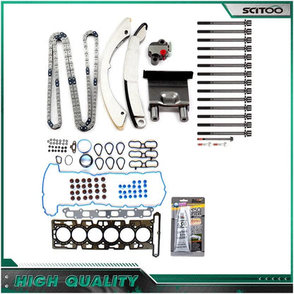 Gasket Set with Bolts & Timing Chain Kit for 2002-2005 Trailblazer