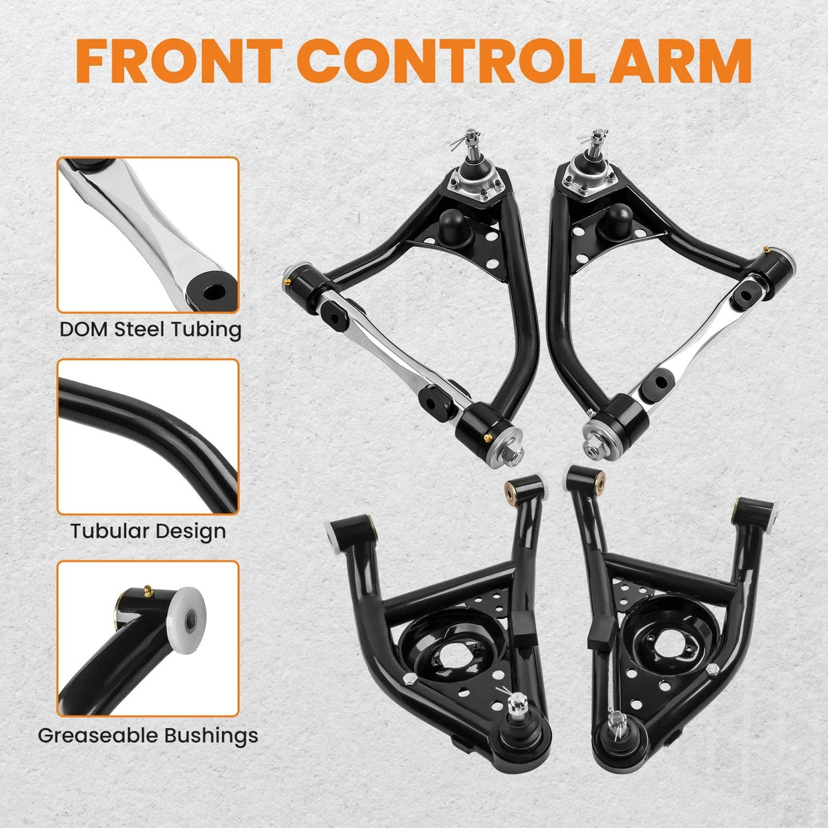 Upper & Lower Control Arms for 1973-1974 Buick Apollo, Oldsmobile Omega