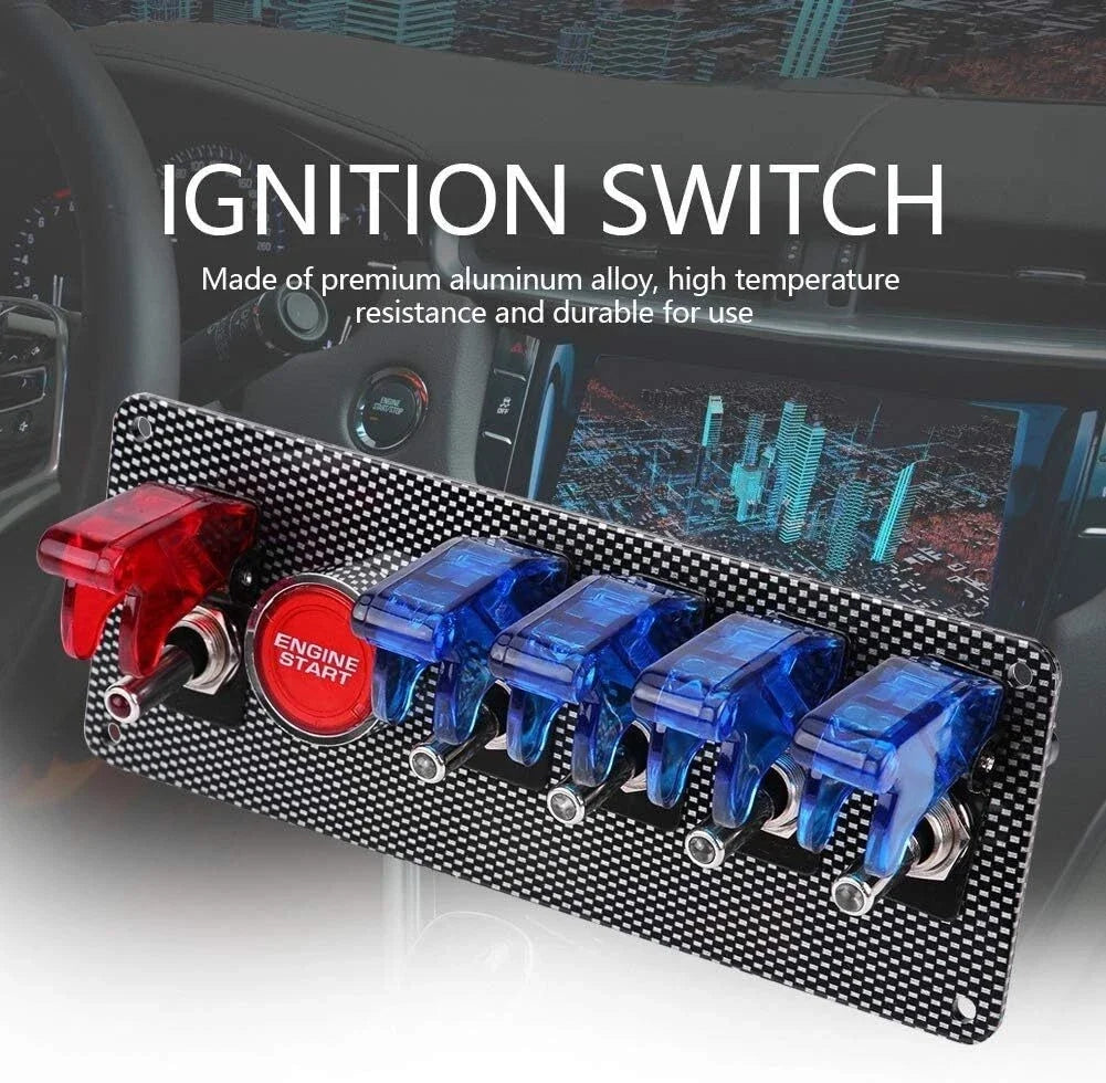 12V Ignition Switch Panel with LED for Racing Vehicles