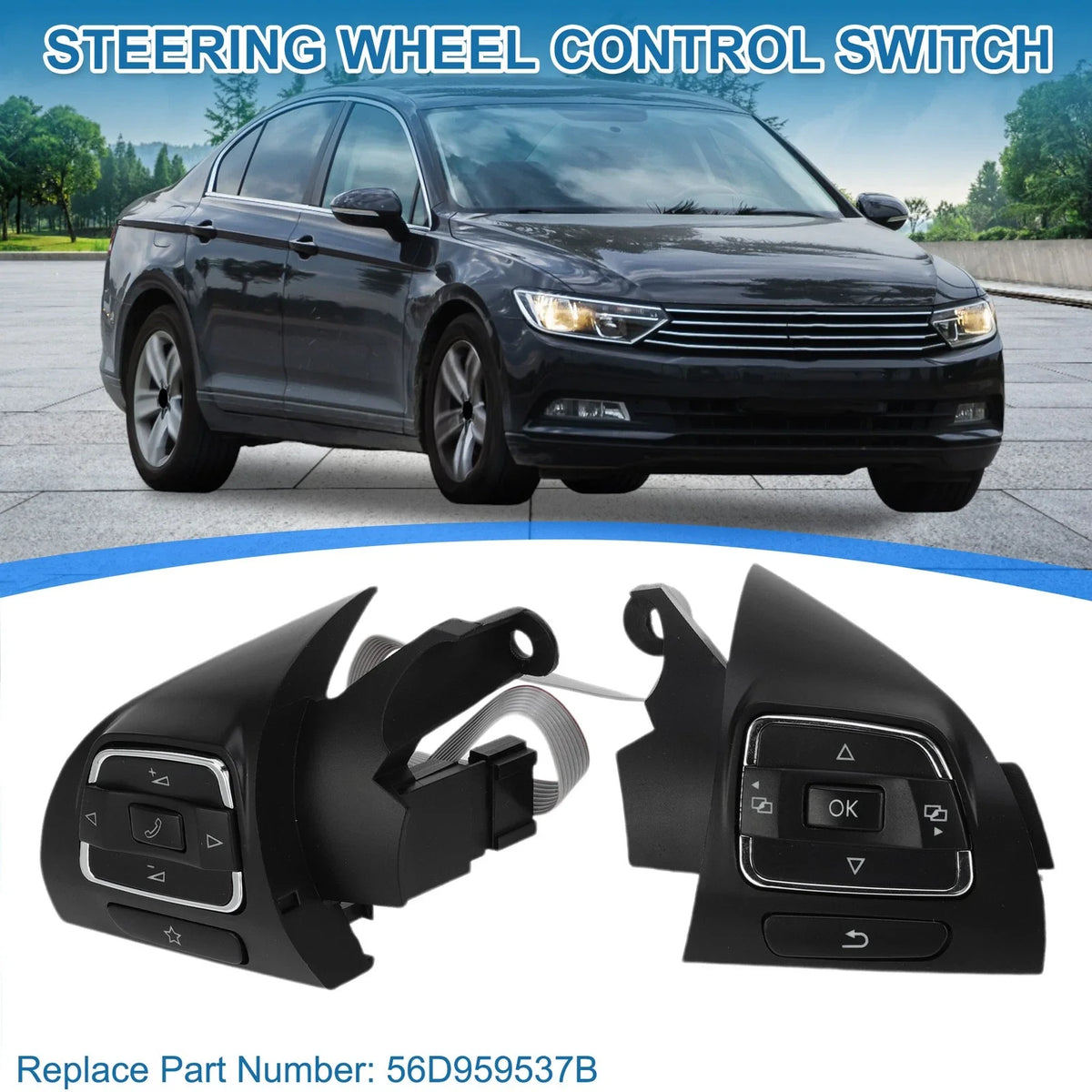 Steering Wheel Control Switch No. 56D959537B for Volkswagen Passat (2011–2015)