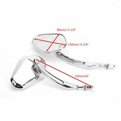 Motorcycle Mirrors Long Stem Chrome for Dyna Cruiser (T9)