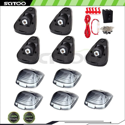 5-Pack Smoke Lens T10 Clearance Lights with Base for Cab