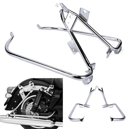 Chrome Saddlebag Support Brackets for Harley Road King/Road Glide 2009-2013