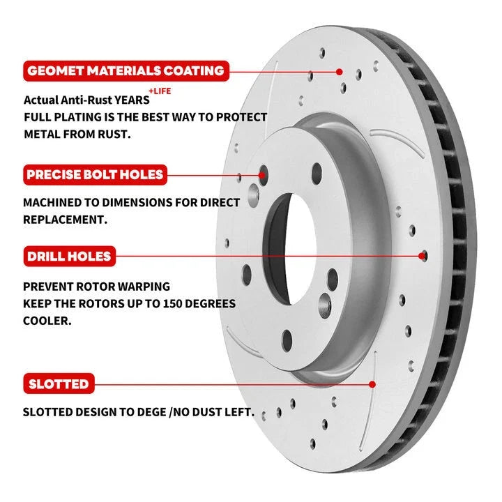 Ceramic Pads & Front Rear Disc Rotors for Lexus RX330 RX350 RX400h 2004-2009