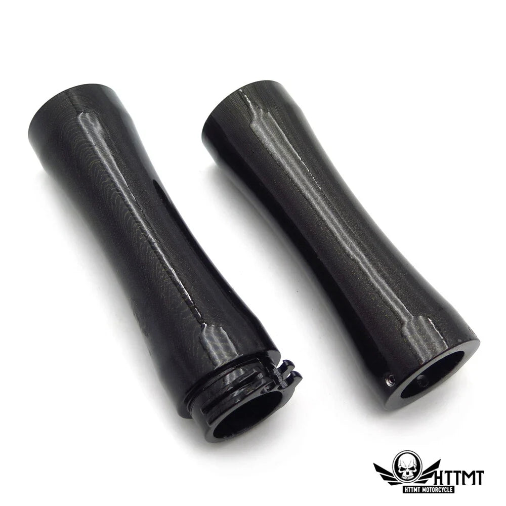 1" Slender Waist Black Hand Grips for Yamaha Honda Suzuki Harley