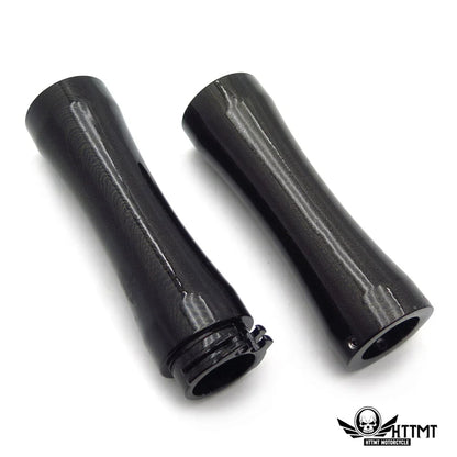 1" Slender Waist Black Hand Grips for Yamaha Honda Suzuki Harley