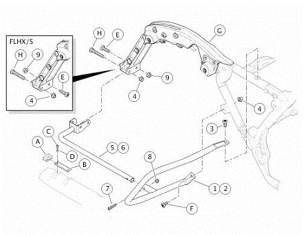 Front Saddlebag Guards Loop-style for Harley Touring FLHR FLHTCU 2014-2023