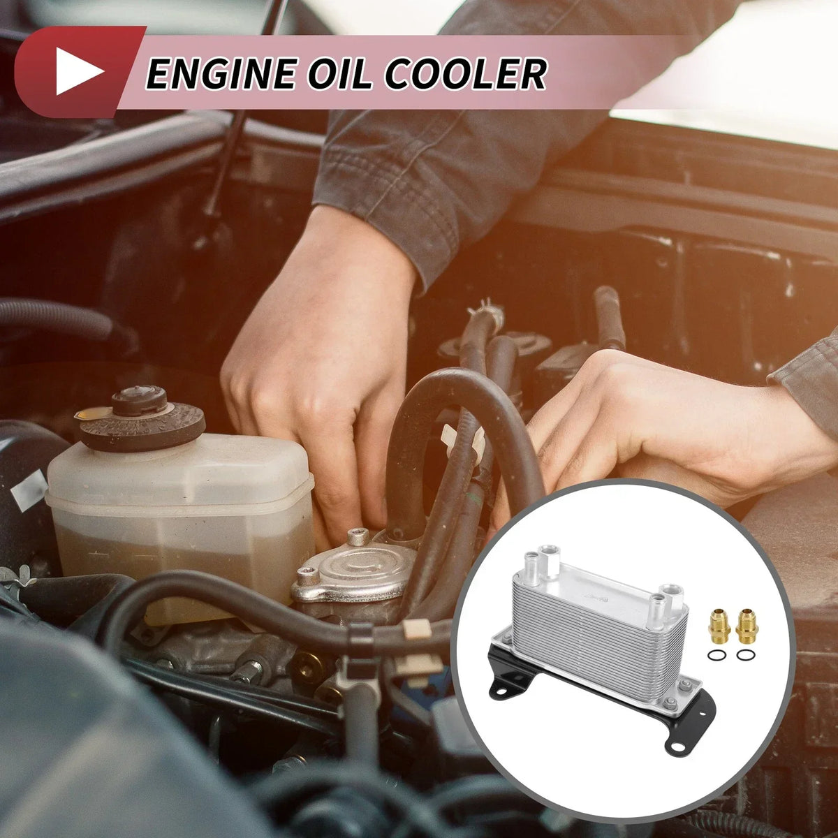 Engine Oil Cooler - 1 x Transmission Cooler for Dodge Ram 3500 2010-2023