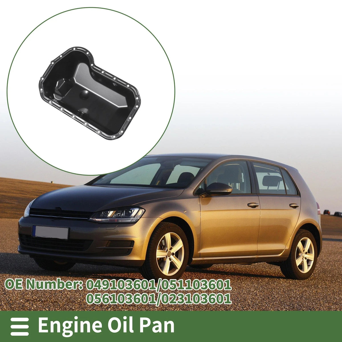 1 Pc Engine Oil Pan for Volkswagen Polo (1995–2001) No.049103601 Iron Black