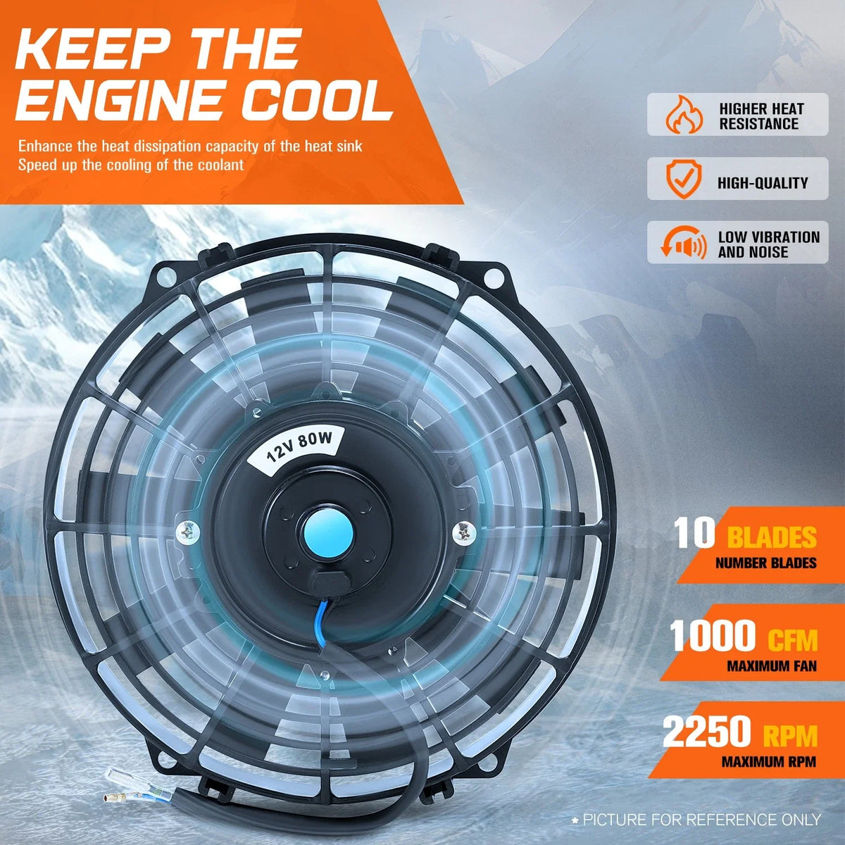 7-Inch 12V Electric Radiator Cooling Fan with Relay & Mount Kit for Racing