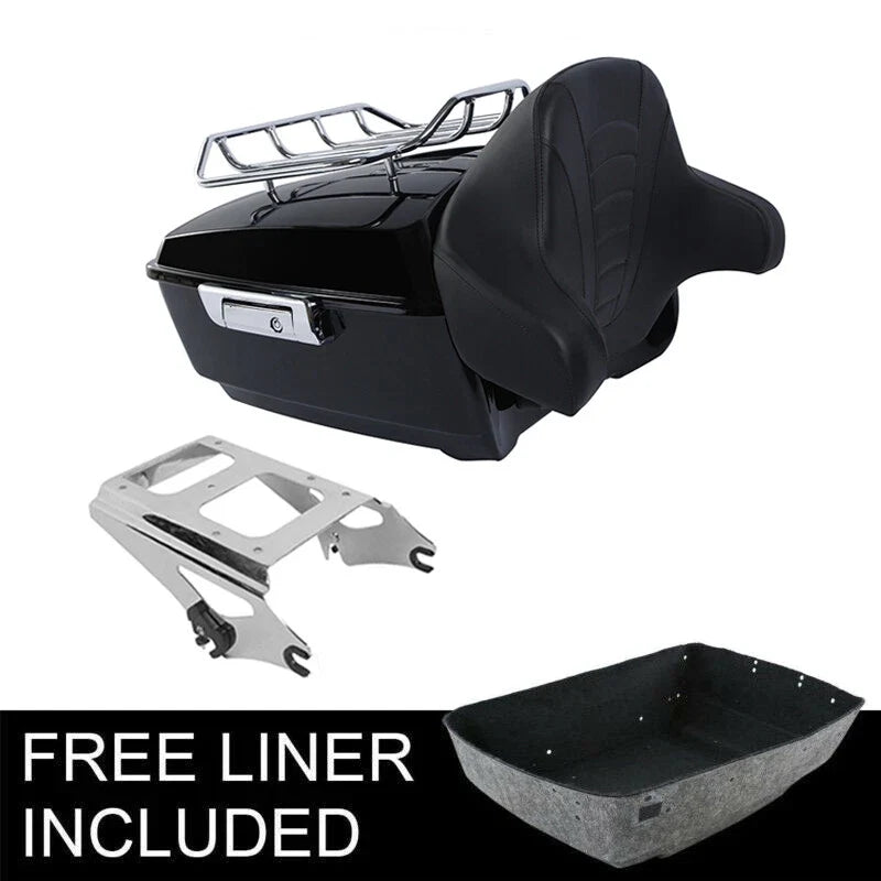 Trunk Rack Mount Backrest Pad for Harley Road Glide 2009–2013