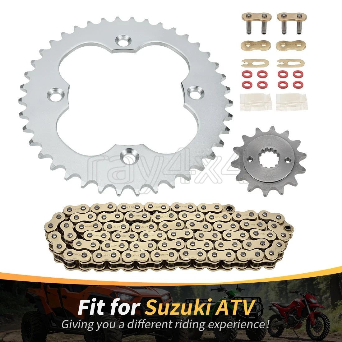 96 Links Gold X-Ring Chain for QuadSport Z400 (2009-2014)