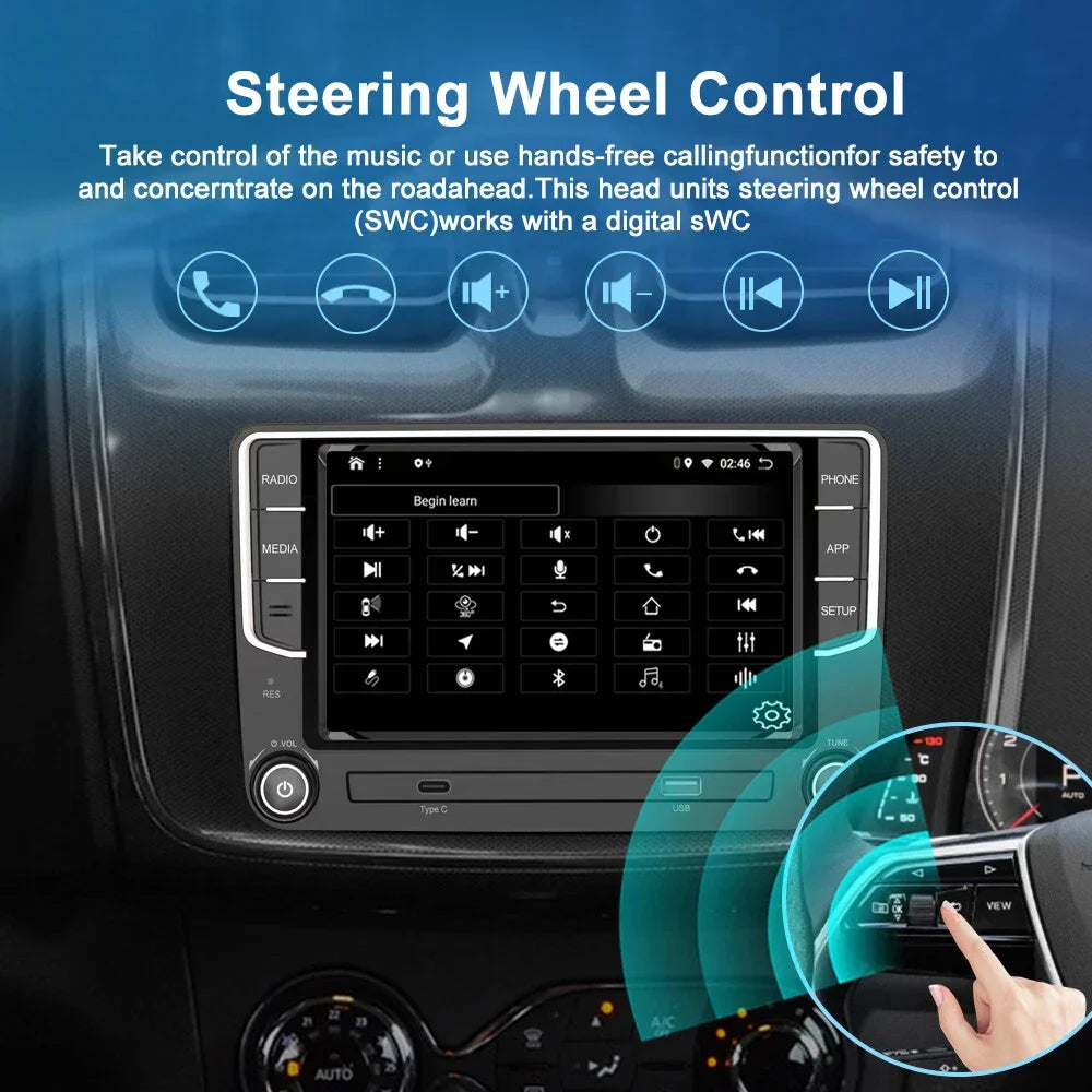 Head Unit with Apple CarPlay & Android Auto for Volkswagen Polo 2010-2014