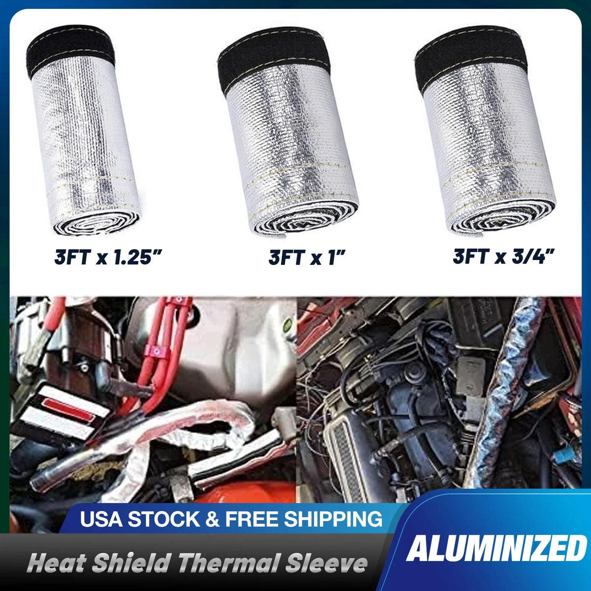 Heat Shield Sleeve for Braided Hoses Fuel Line (3FT 1"/1.2")