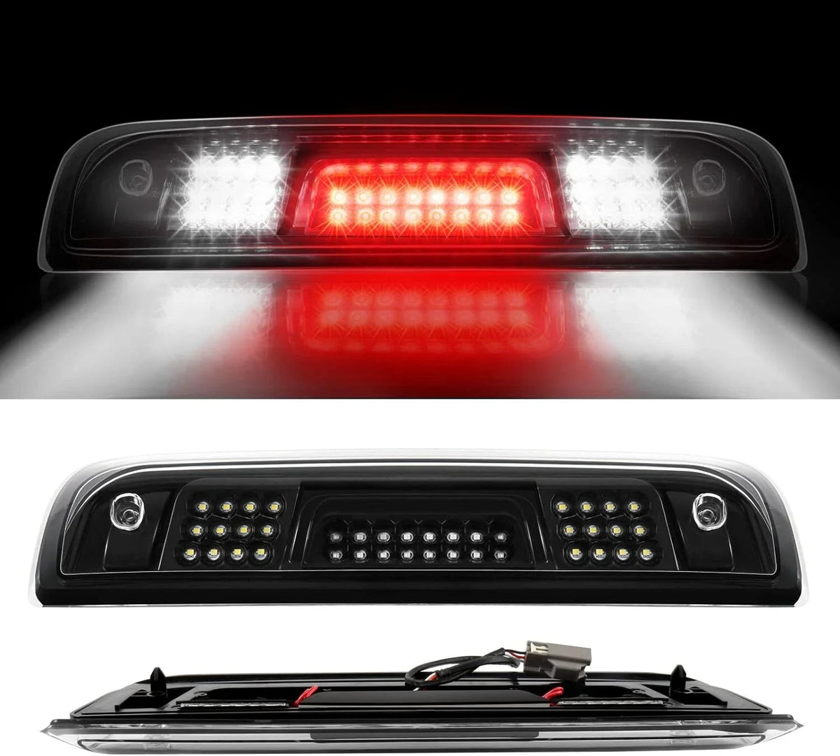Clear Lens 3rd Brake Light for GMC Sierra (2014–2018) Black Housing