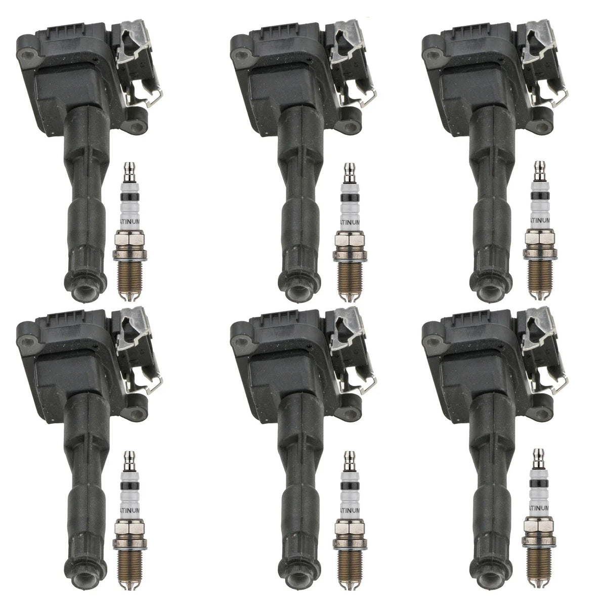 Set of 6 Bosch Ignition Coils & Double Platinum Spark Plugs for BMW E36 E39 E46