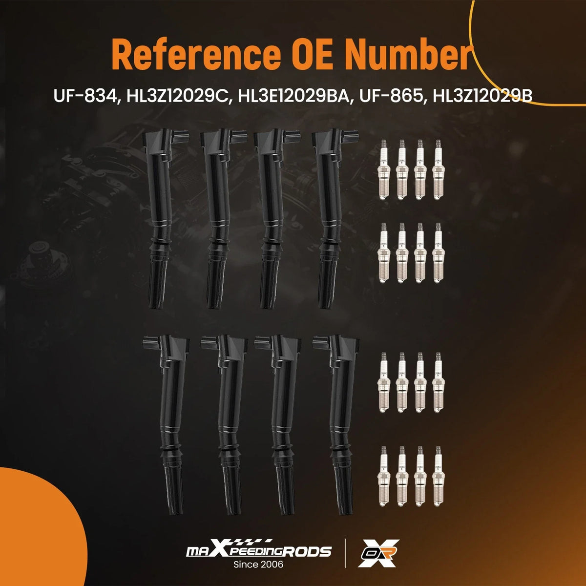 8x Ignition Coils & 16x Spark Plugs for Ford E-350/F-250/F-350 (2011–2019)