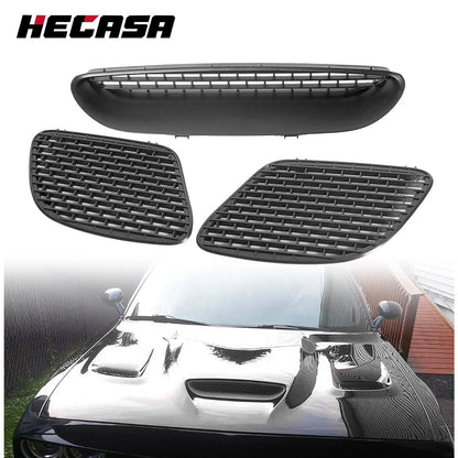 Front Grille Hood Bezel Scoop Set for Dodge Challenger SRT Hellcat 2015-2018