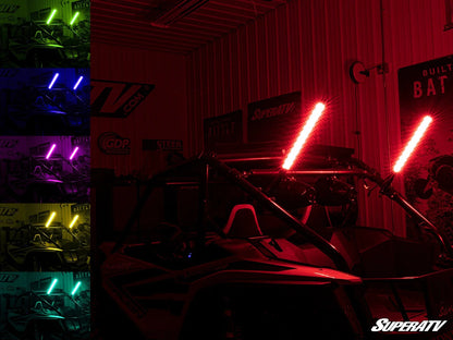 2-Pack RGB LED Whip Lights for SuperATV with Vertical Mount Brackets